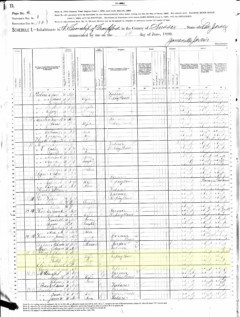 1880 Census, Frankford, New Jersey, Anna Oliver